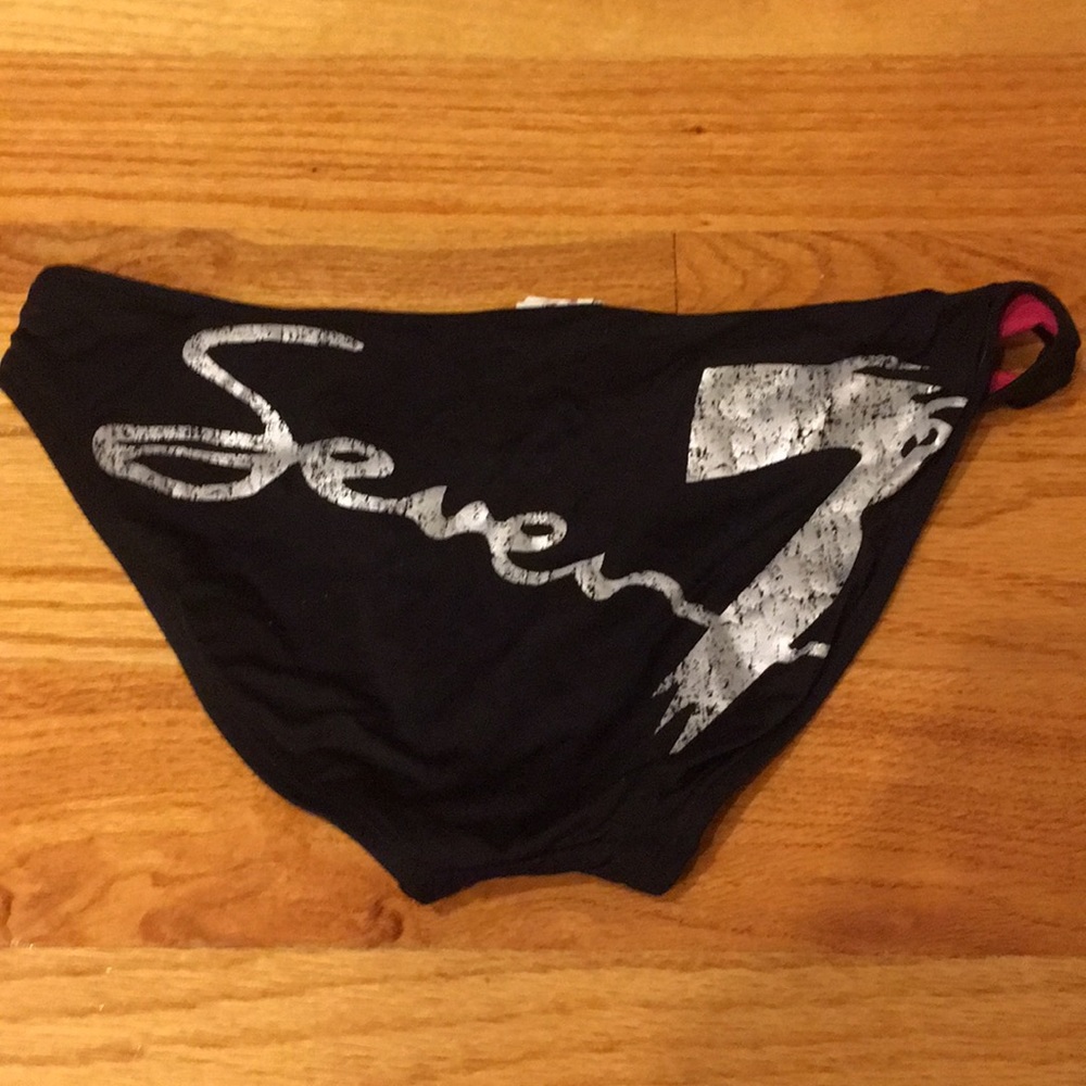 Seven silver and black bikini bottoms